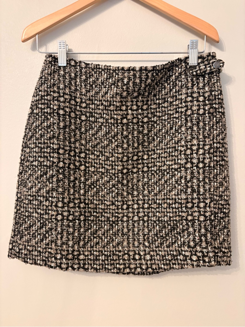 Banana Republic Black Tan & Cream Tweed Mini Skirt Womens Size 6